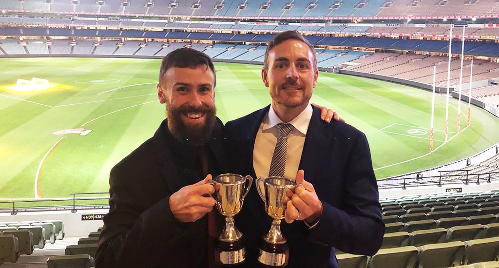 AdamTraffordMickWillsonTH.jpg Award winners: AFL.com.au photographers Adam Trafford and Michael Willson - AFL